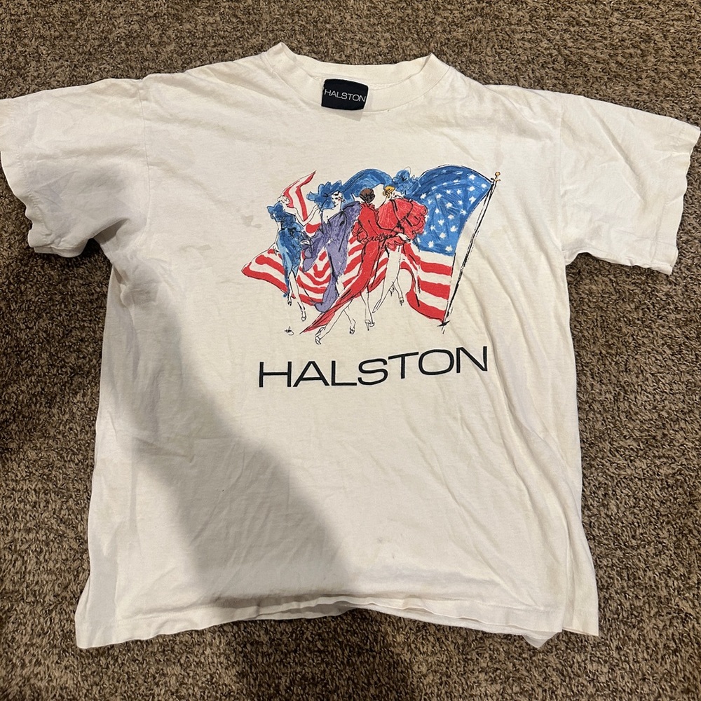 Designer Brand Halston T-Shirt One Size Firts All (Fits Like A Medium)